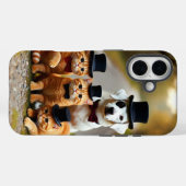 Drie oranje katten en een hond op de wegstudio Case-Mate iPhone case (Achterkant (horizontaal))