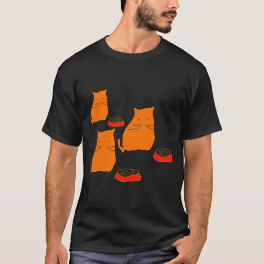 Drie Oranje Katten Illustratie T-shirt (Voorkant)