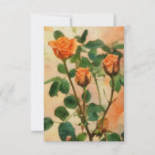 Drie Oranje Rozen Bloemen Art Flat Kaart (Voorkant)