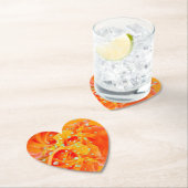 Drie Oranje Rozen Hart Kartonnen Onderzetters (Insitu)