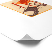 Drie oranje strandstoelen poster (Hoek)