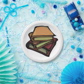 Drie oude Boeken gestapeld samen Papieren Bordje (Feest)