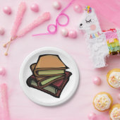 Drie oude Boeken gestapeld samen Papieren Bordje (Feest)