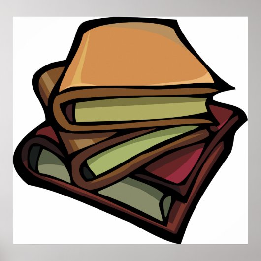 Drie oude Boeken gestapeld samen Poster (Voorkant)