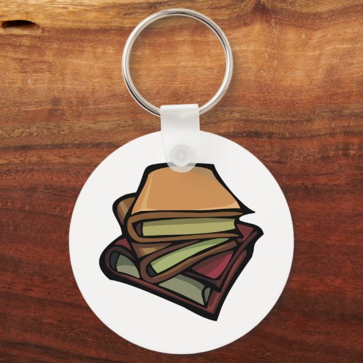 Drie oude Boeken gestapeld samen Sleutelhanger (Voorkant)