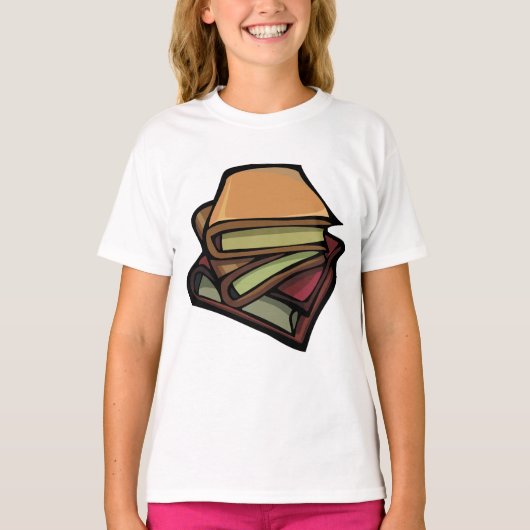 Drie oude Boeken gestapeld samen T-shirt (Voorkant)