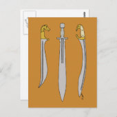 Drie oude Griekse zwaarden Briefkaart (Voorkant / Achterkant)