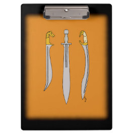 Drie oude Griekse zwaarden Klembord