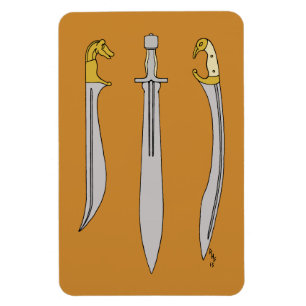 Drie oude Griekse zwaarden Magneet