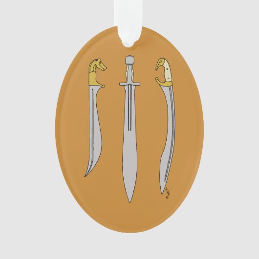 Drie oude Griekse zwaarden Ornament (voorkant)