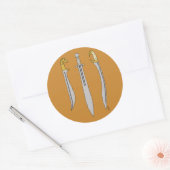 Drie oude Griekse zwaarden Ronde Sticker (Envelop)