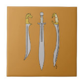 Drie oude Griekse zwaarden Tegeltje (Voorkant)
