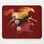 Drie oude paarden Mousepad Muismat (Voorkant)