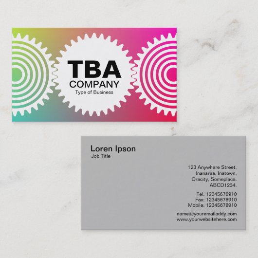 Drie overbrengingen v3 - helling Y,M,B,R, Visitekaartje (Voorkant / Achterkant)