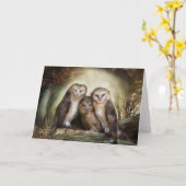 Drie Owl Moon Art Card Kaart (Gele Bloem)