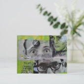 Drie paar ogen die kijken Mixed Media Collage Briefkaart (Staand voorkant)