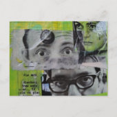 Drie paar ogen die kijken Mixed Media Collage Briefkaart (Voorkant)