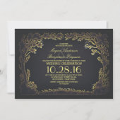 Drie paar rustieke vintage bruiloft uitnodigingen (Voorkant)