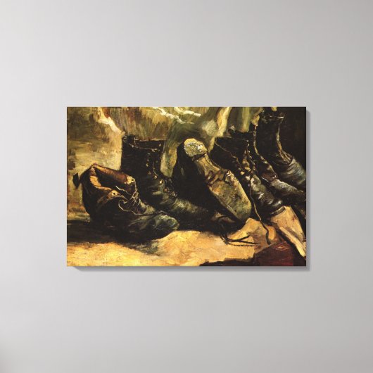 Drie paar schoenen door Vincent van Gogh Canvas Afdruk (Voorkant)