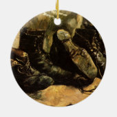 Drie paar schoenen door Vincent van Gogh Keramisch Ornament (Achterkant)