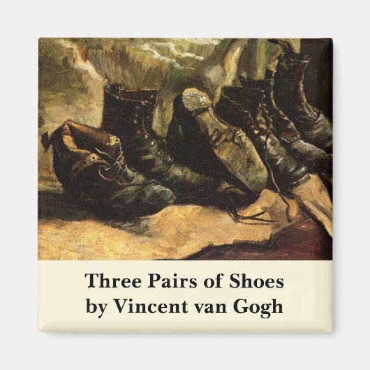 Drie paar schoenen door Vincent van Gogh Magneet (Voorkant)