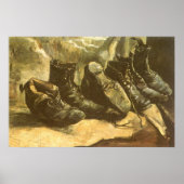 Drie paar schoenen door Vincent van Gogh Poster (Voorkant)