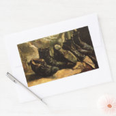 Drie paar schoenen door Vincent van Gogh Rechthoekige Sticker (Envelop)