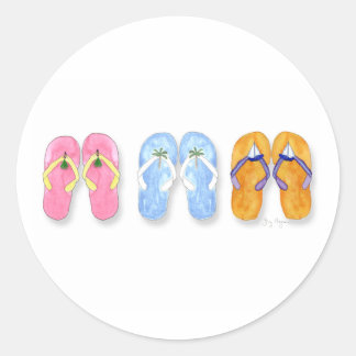 Drie paar Teenslippers Sticker
