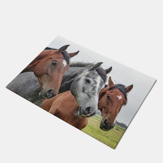Drie paarden deurmat (Schuin)