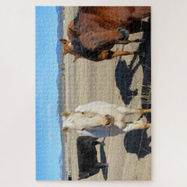 Drie paarden en een Koe Legpuzzel