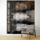 Drie paarden feesttijd fotobackdrop wandkleed (In situ)