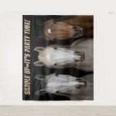 Drie paarden feesttijd fotobackdrop wandkleed (Voorkant)
