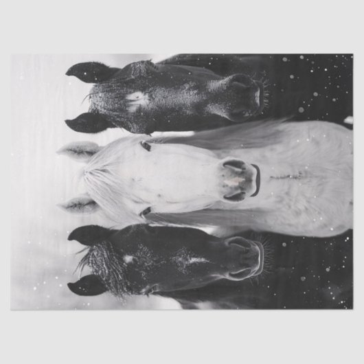 Drie paarden in de sneeuw Decoupage Tissuepapier (Voorkant)