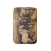 Drie paarden in hun stal badmat (Voorkant Verticaal)