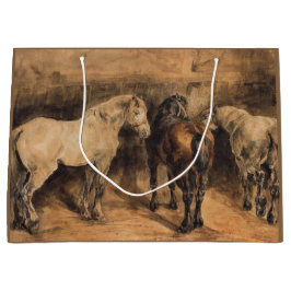 Drie paarden in hun stal groot cadeauzakje