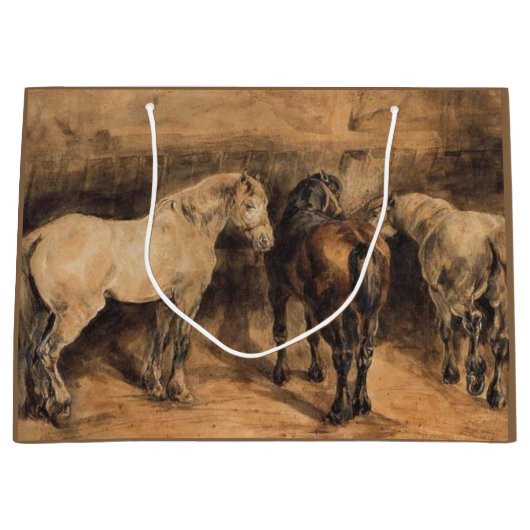 Drie paarden in hun stal groot cadeauzakje (Voorkant)