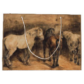 Drie paarden in hun stal groot cadeauzakje (Achterkant)