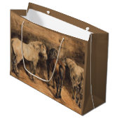 Drie paarden in hun stal groot cadeauzakje (Voorkant Gekanteld)