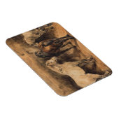 Drie paarden in hun stal magneet (Rechterzijde)