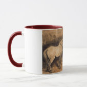 Drie paarden in hun stal mok (Links)