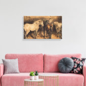 Drie paarden in hun stal (Théodore Géricault) Canvas Afdruk (Insitu (Woonkamer))
