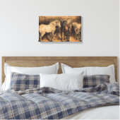 Drie paarden in hun stal (Théodore Géricault) Canvas Afdruk (Insitu (Slaapkamer))