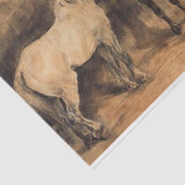 Drie paarden in hun stal tissuepapier (Detail)