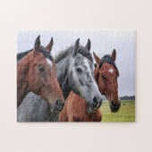 Drie paarden Jigzaag Puzzle Legpuzzel (Horizontaal)