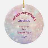 Drie paarden kleindochter kerst keramisch ornament (Achterkant)