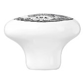 Drie paarden  kunst keramische knop (Zijkant)