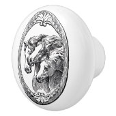 Drie paarden  kunst keramische knop (Rechts)