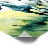 Drie paarden lopen door het bloemenveld poster (Hoek)