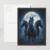 Drie Paarden Maan Briefkaart (Voorkant / Achterkant)