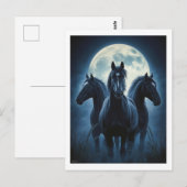 Drie Paarden Maan Briefkaart (Voorkant / Achterkant)